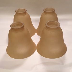 4 GLASS LAMP SHADES FOR CEILING FAN OR VANITY LIGHT KITS.